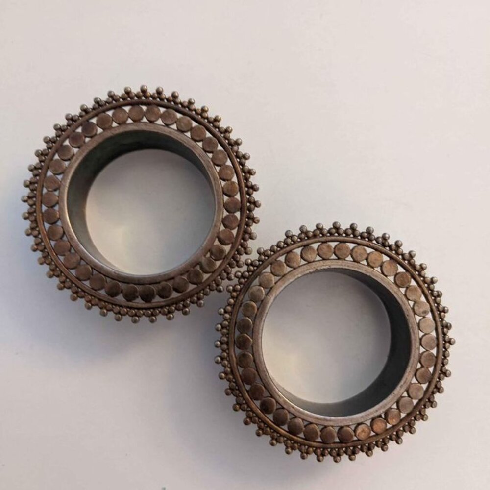 Afghan plug plated gold stretch tunnel - 30 mm or 1 3/16"